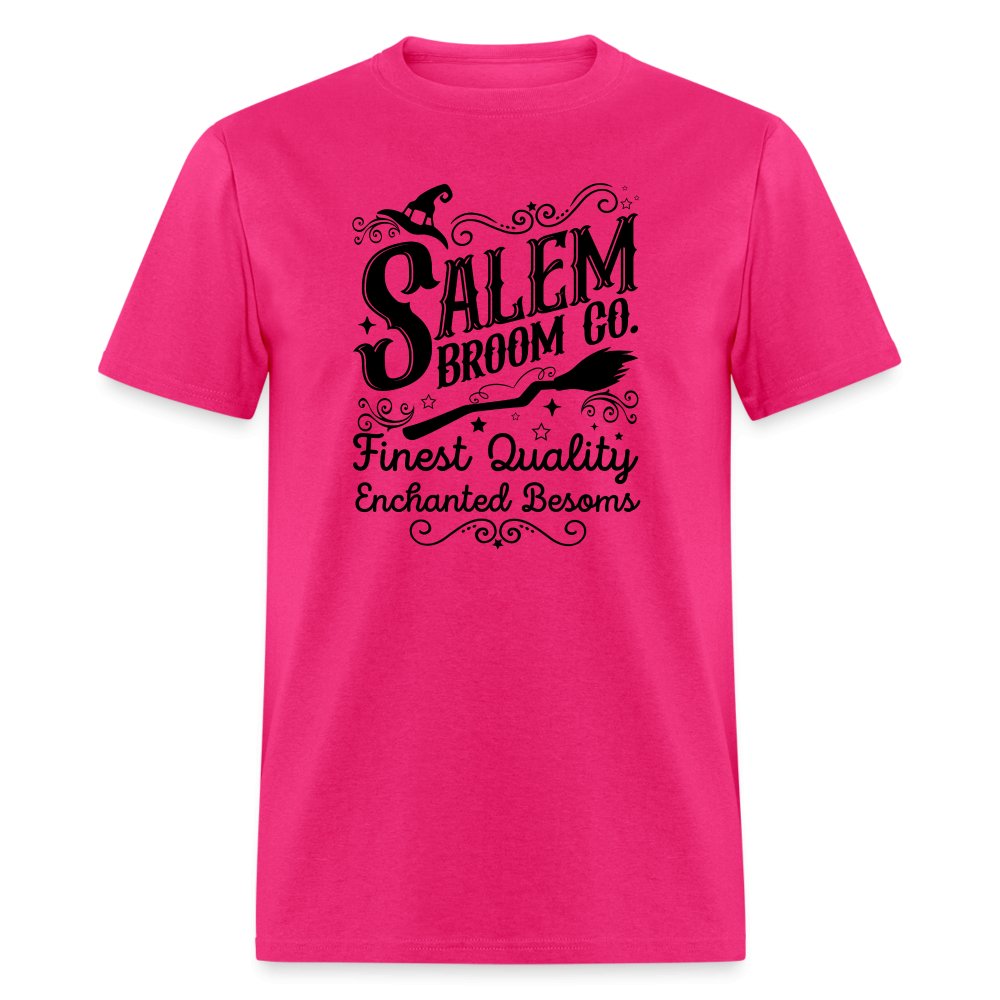 Salem Broom Co Finest Quality Enchanted Besoms T-Shirt (Halloween) - fuchsia