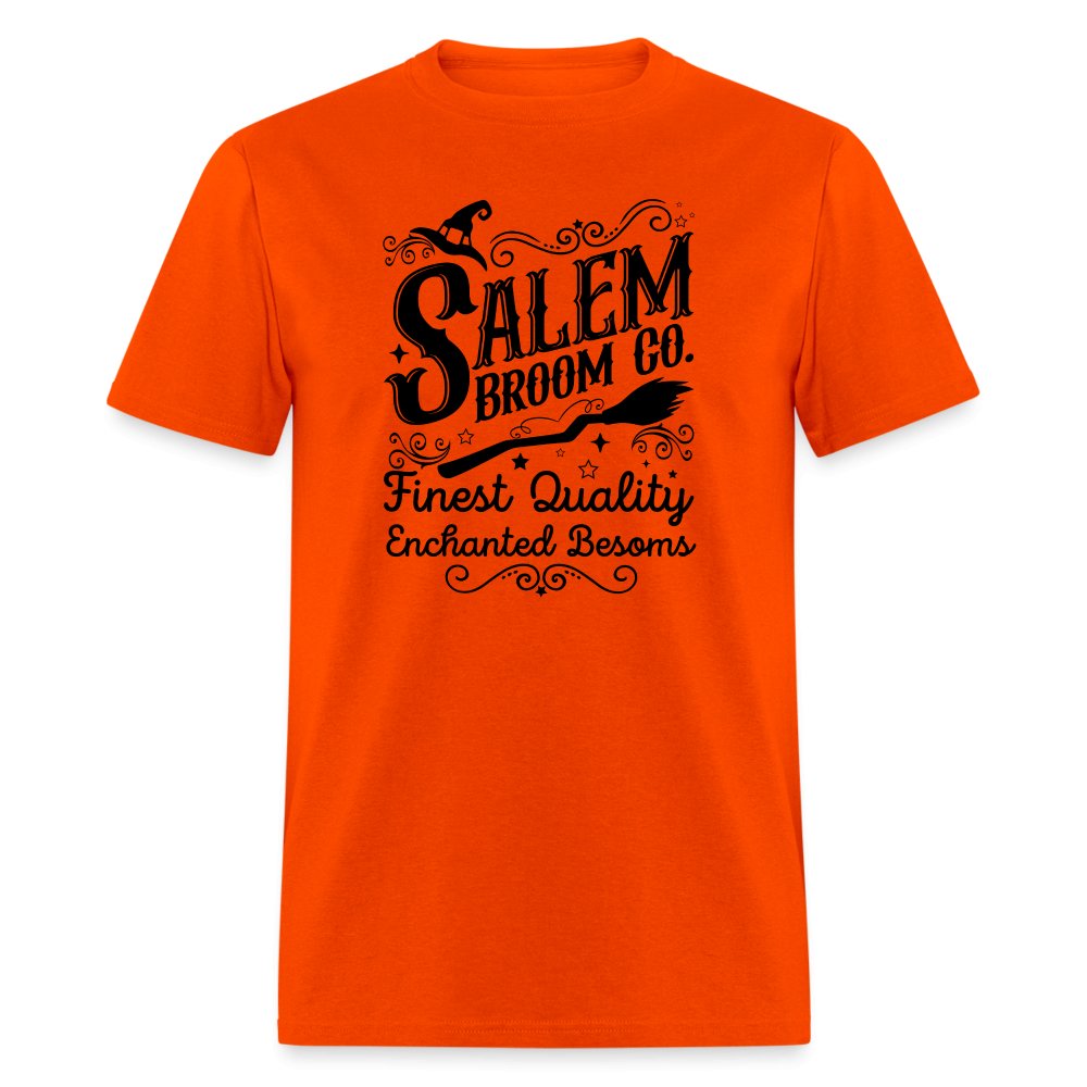 Salem Broom Co Finest Quality Enchanted Besoms T-Shirt (Halloween) - orange