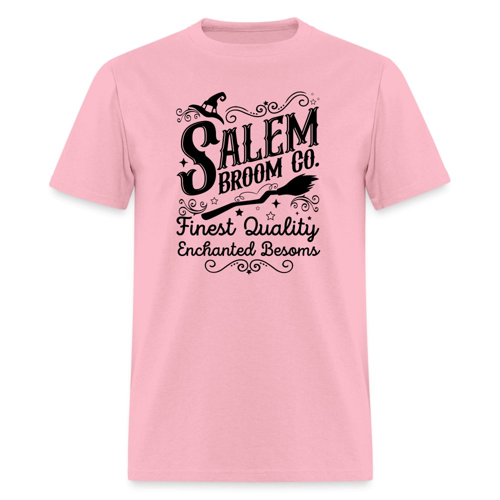 Salem Broom Co Finest Quality Enchanted Besoms T-Shirt (Halloween) - pink