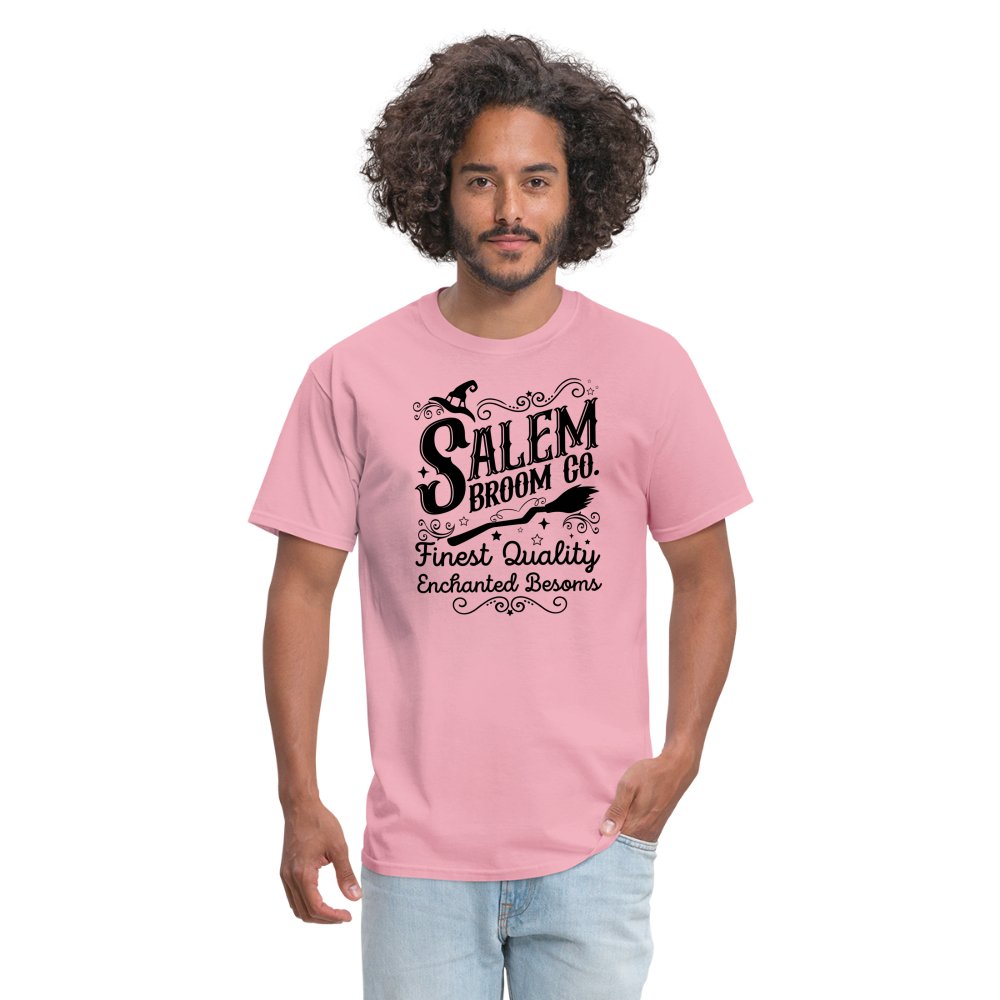 Salem Broom Co Finest Quality Enchanted Besoms T-Shirt (Halloween) - pink