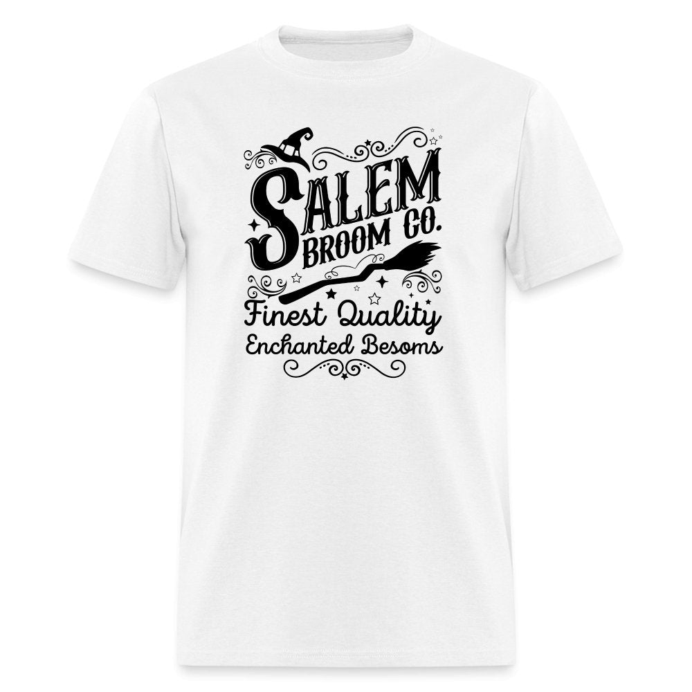 Salem Broom Co Finest Quality Enchanted Besoms T-Shirt (Halloween) - white