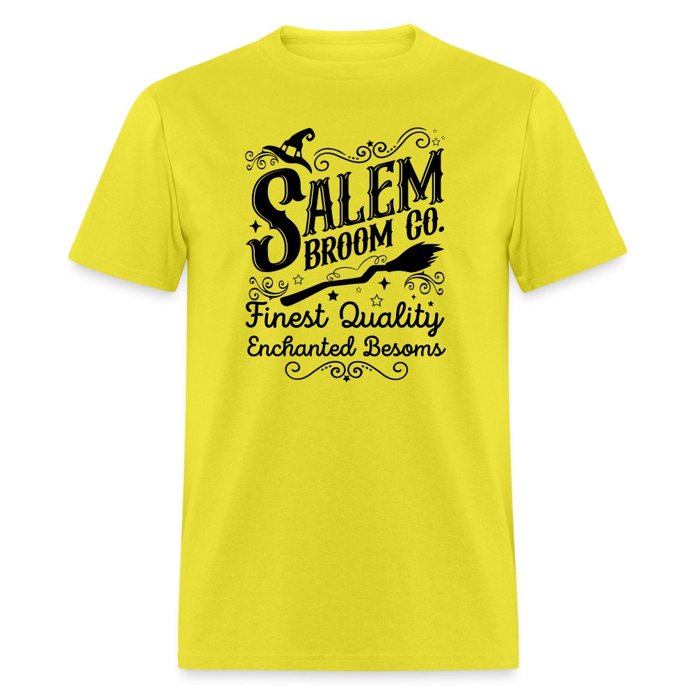 Salem Broom Co Finest Quality Enchanted Besoms T-Shirt (Halloween) - yellow