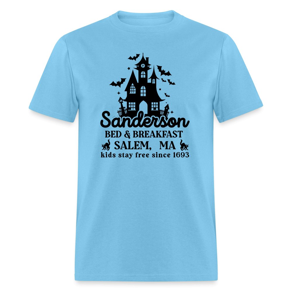 Sanderson Bed & Breakfast Salem MA T-Shirt (Halloween) - aquatic blue