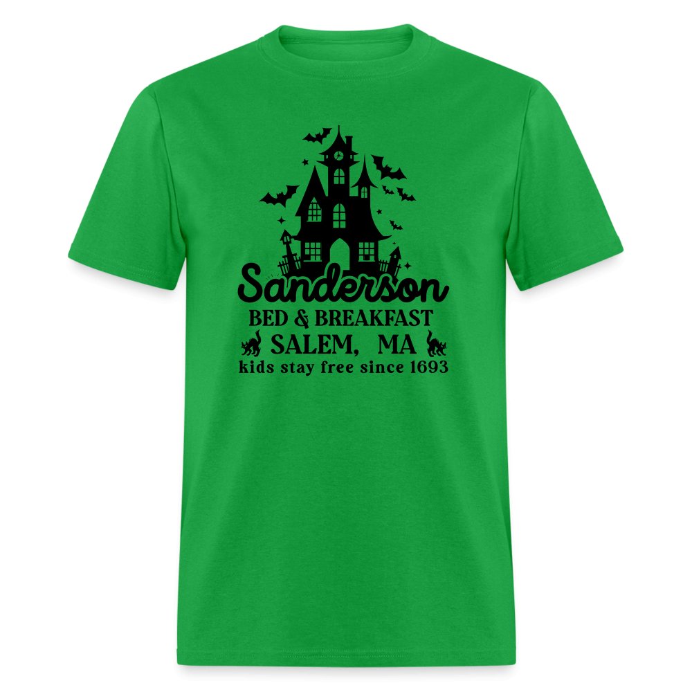 Sanderson Bed & Breakfast Salem MA T-Shirt (Halloween) - bright green