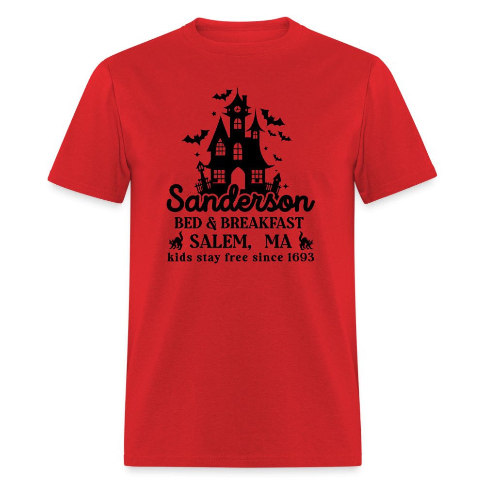 Sanderson Bed & Breakfast Salem MA T-Shirt (Halloween) - red