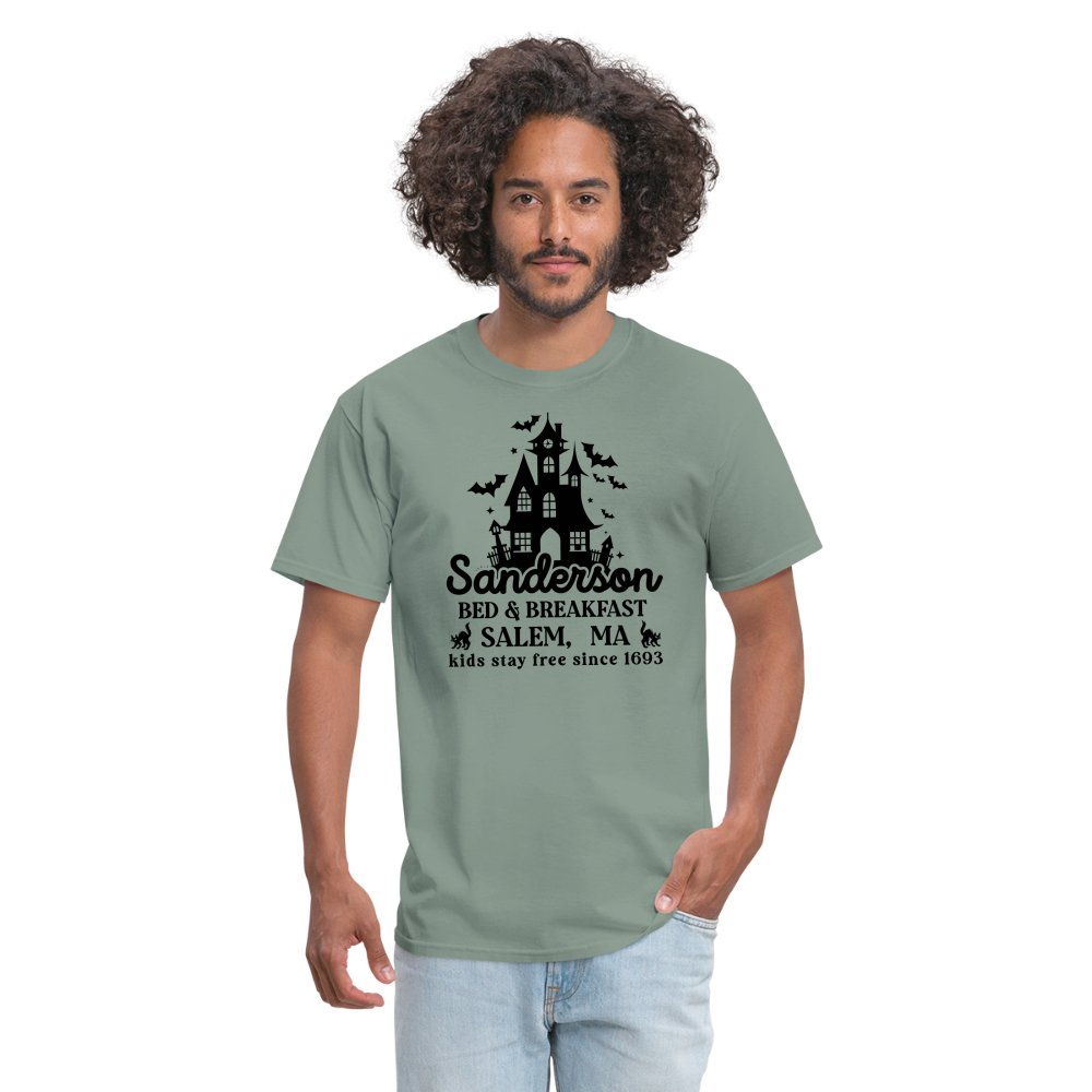 Sanderson Bed & Breakfast Salem MA T-Shirt (Halloween) - sage