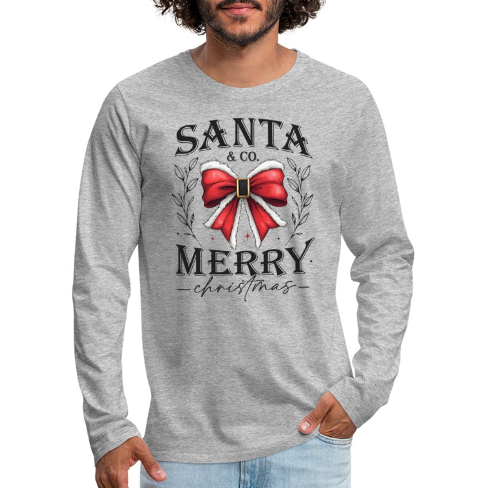 Santa & Co - Merry Christmas Men's Premium Long Sleeve T-Shirt - heather gray