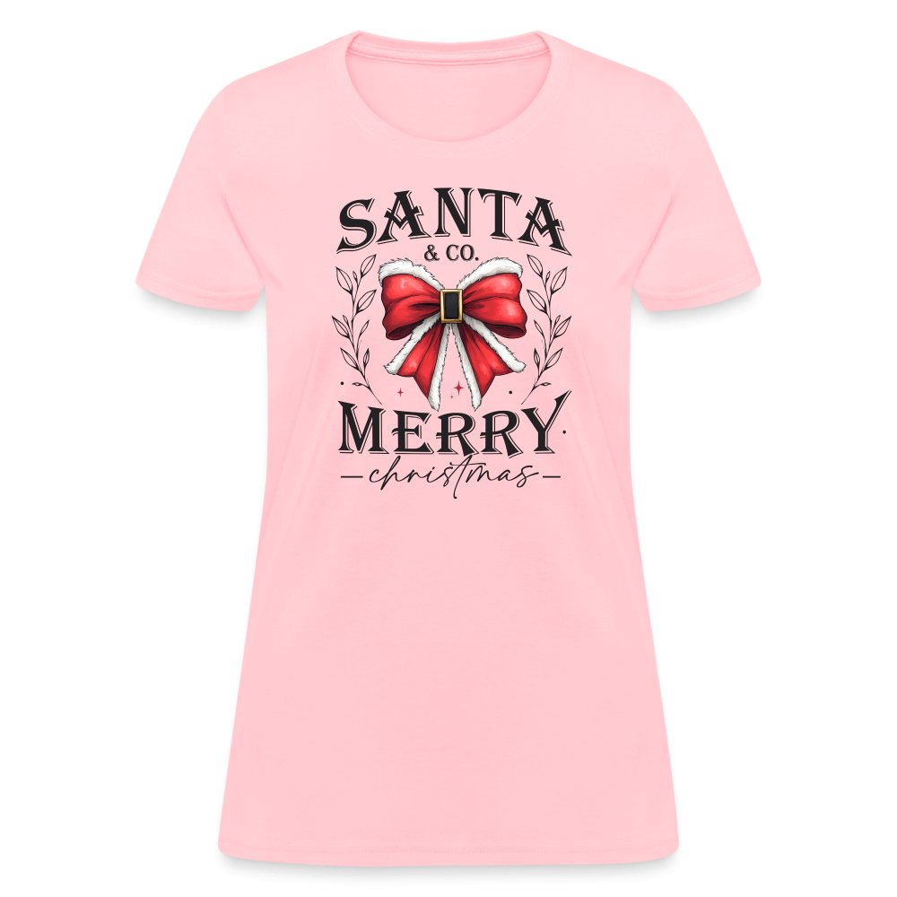 Santa & Co - Merry Christmas Women's Contoured T-Shirt - pink