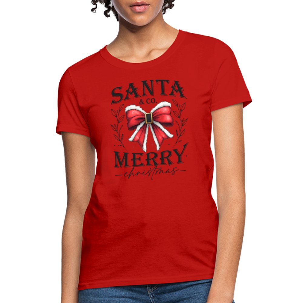 Santa & Co - Merry Christmas Women's Contoured T-Shirt - red