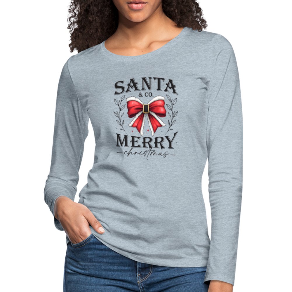 Santa & Co - Merry Christmas Women's Premium Long Sleeve T-Shirt - heather ice blue