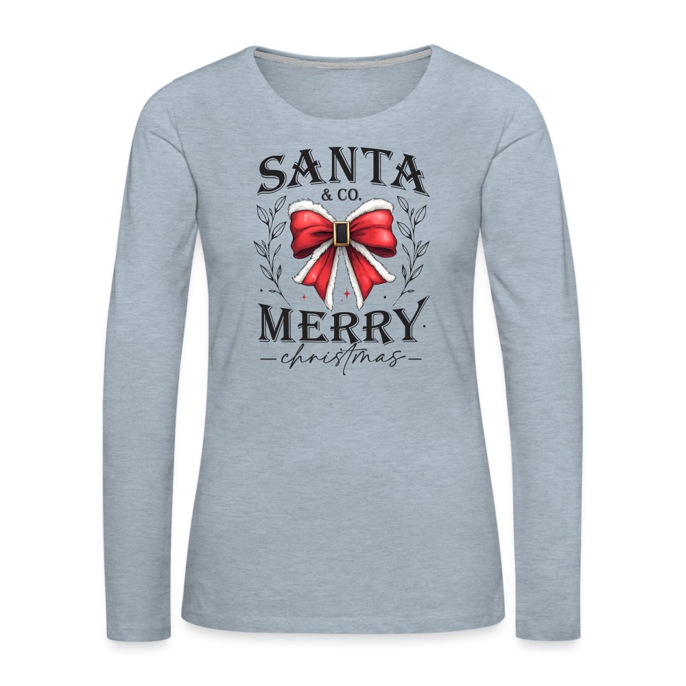 Santa & Co - Merry Christmas Women's Premium Long Sleeve T-Shirt - heather ice blue