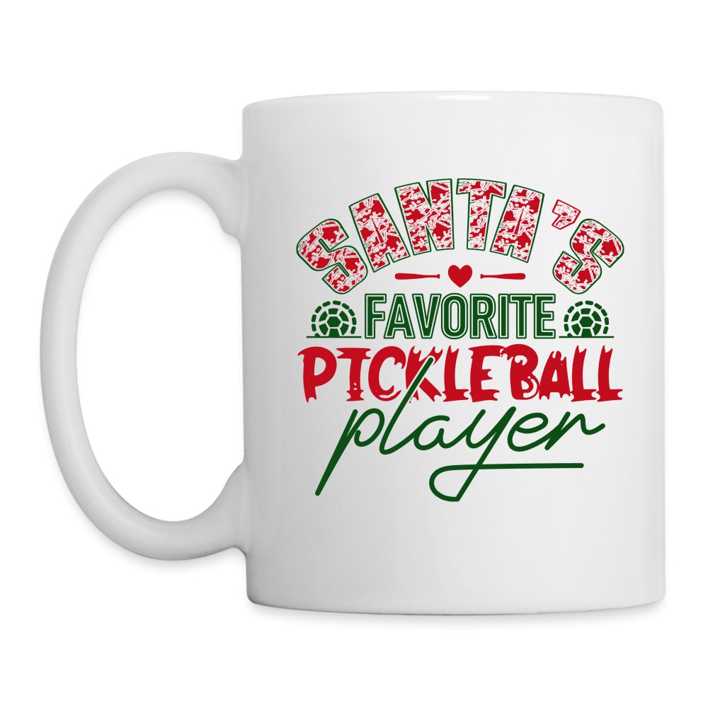 Santa's Favorite Pickleball Player Coffee Mug - white