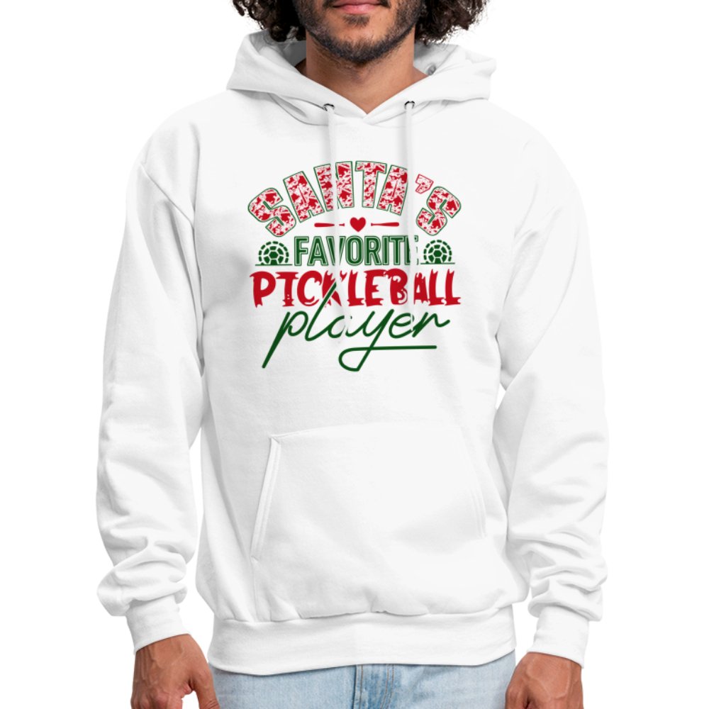 Santa's Favorite Pickleball Player Hoodie - white