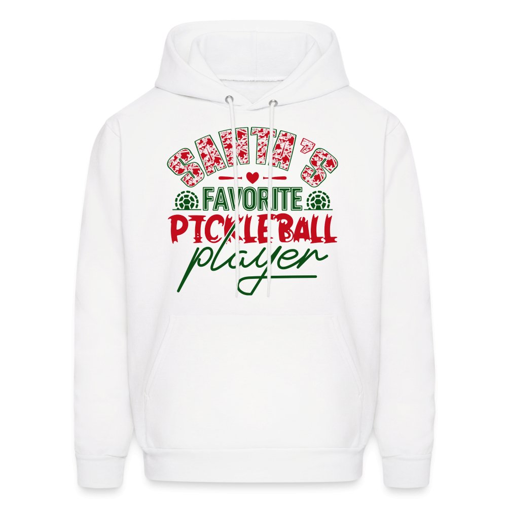 Santa's Favorite Pickleball Player Hoodie - white