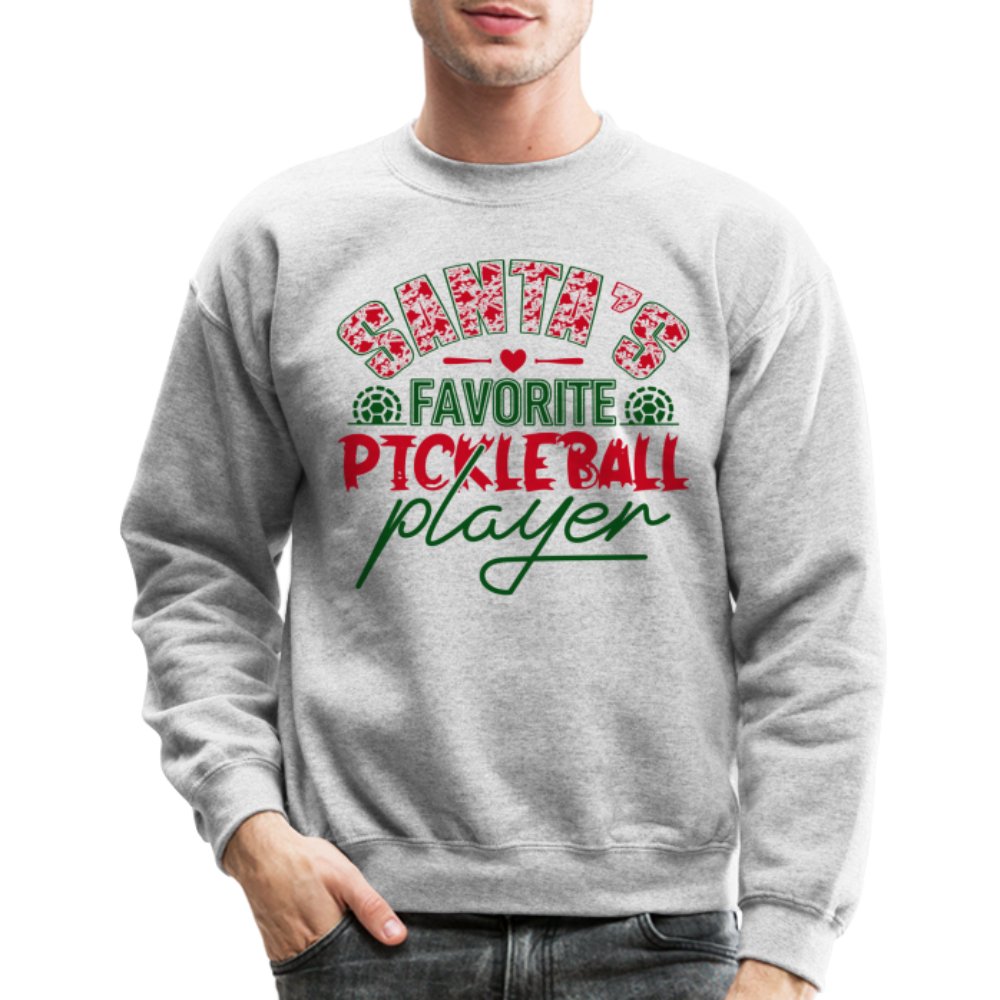 Santa's Favorite Pickleball Player Sweatshirt - heather gray