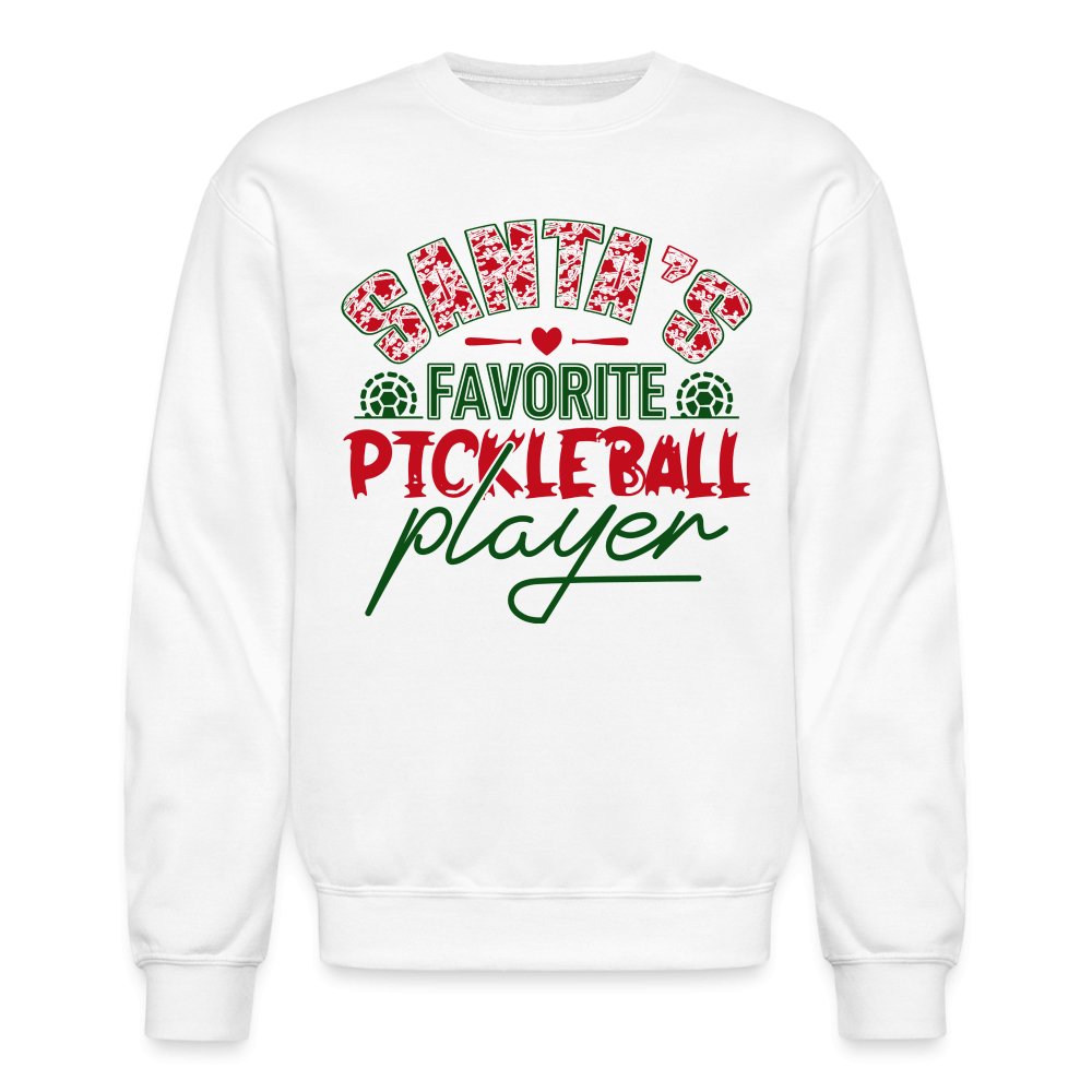 Santa's Favorite Pickleball Player Sweatshirt - white