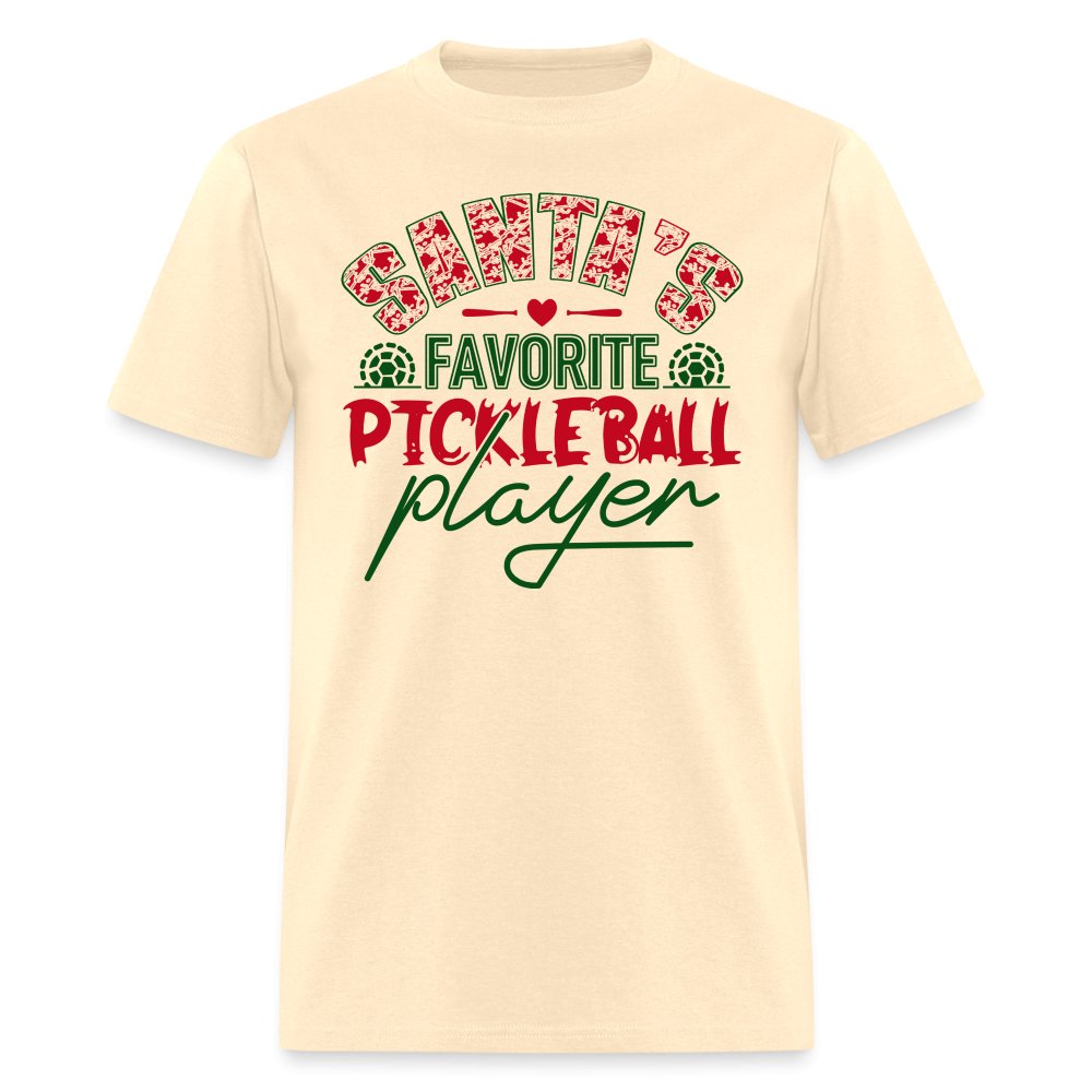 Santa's Favorite Pickleball Player T-Shirt - natural