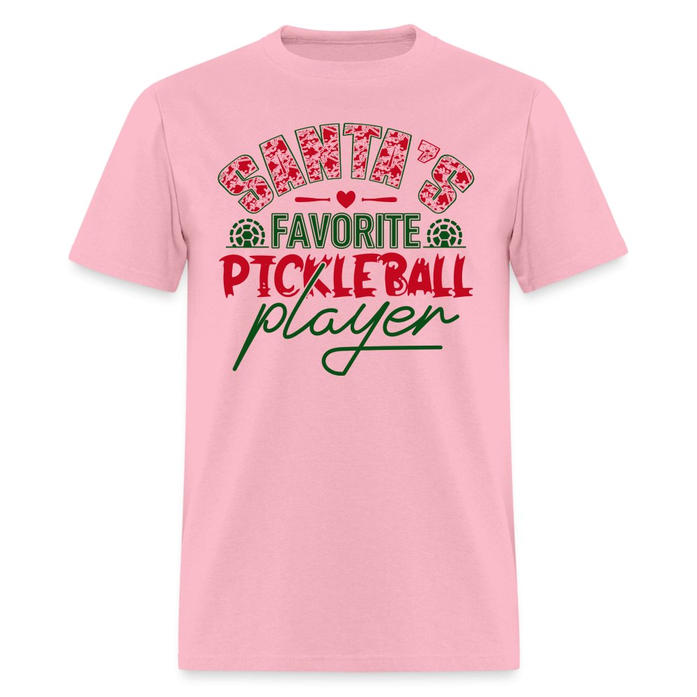 Santa's Favorite Pickleball Player T-Shirt - pink