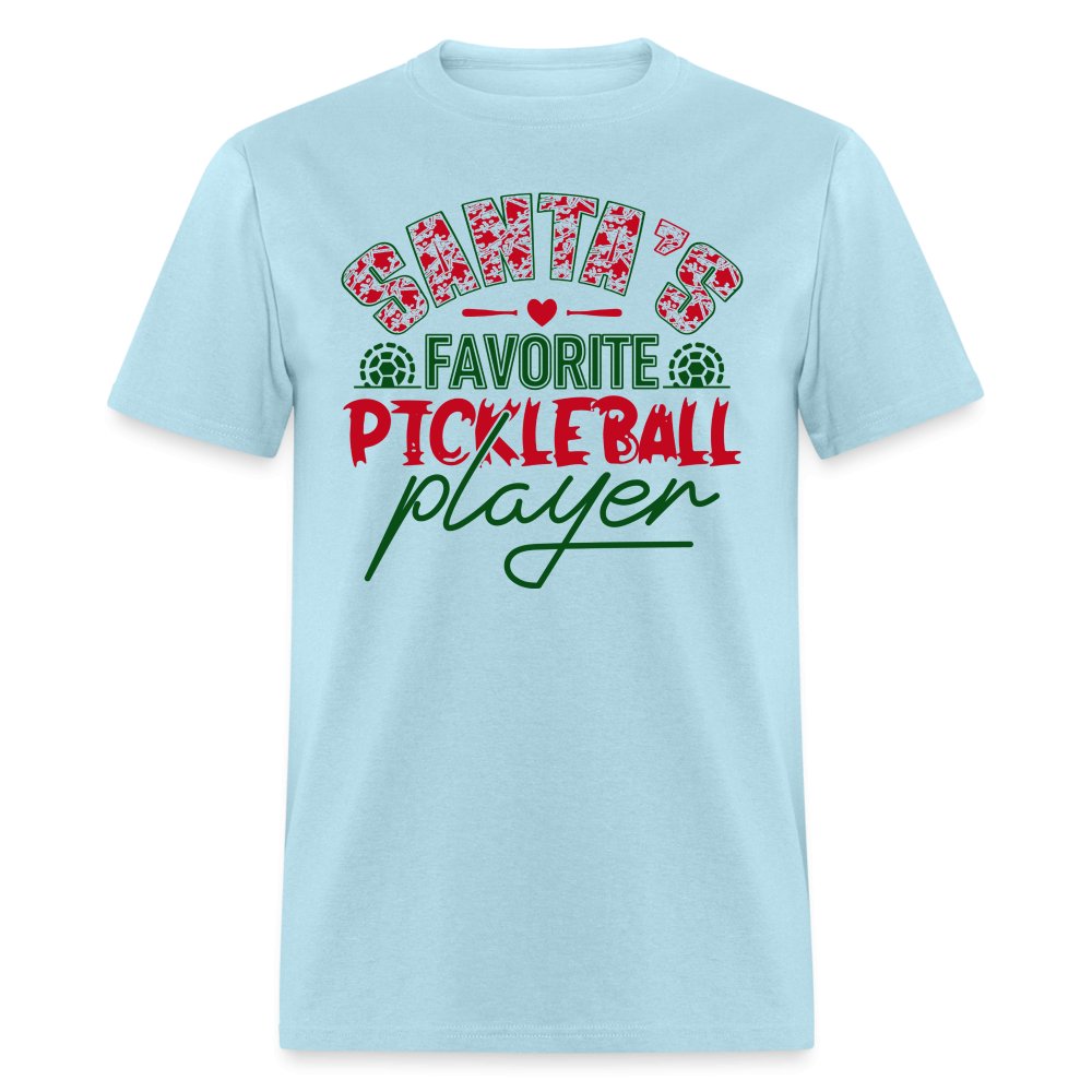 Santa's Favorite Pickleball Player T-Shirt - powder blue