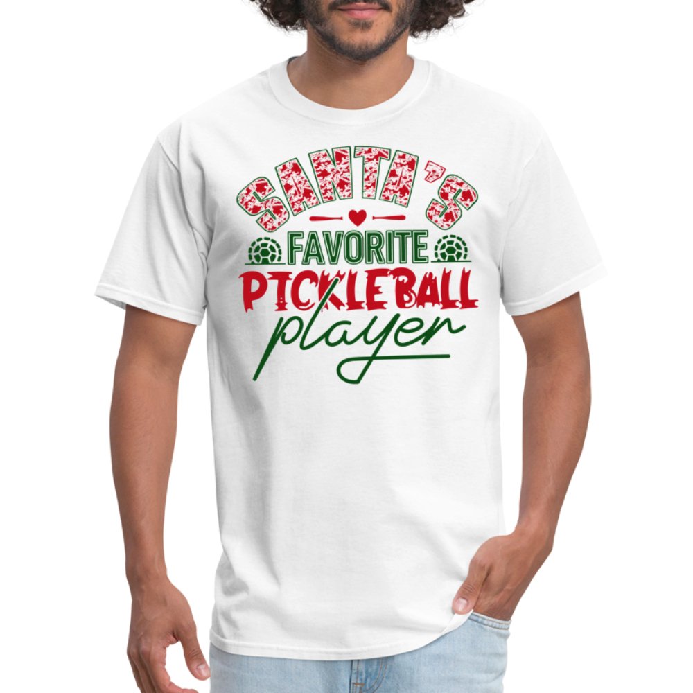 Santa's Favorite Pickleball Player T-Shirt - white