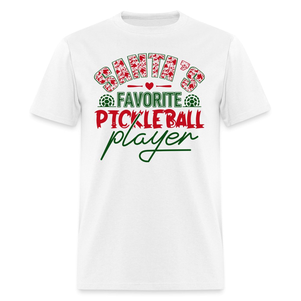 Santa's Favorite Pickleball Player T-Shirt - white