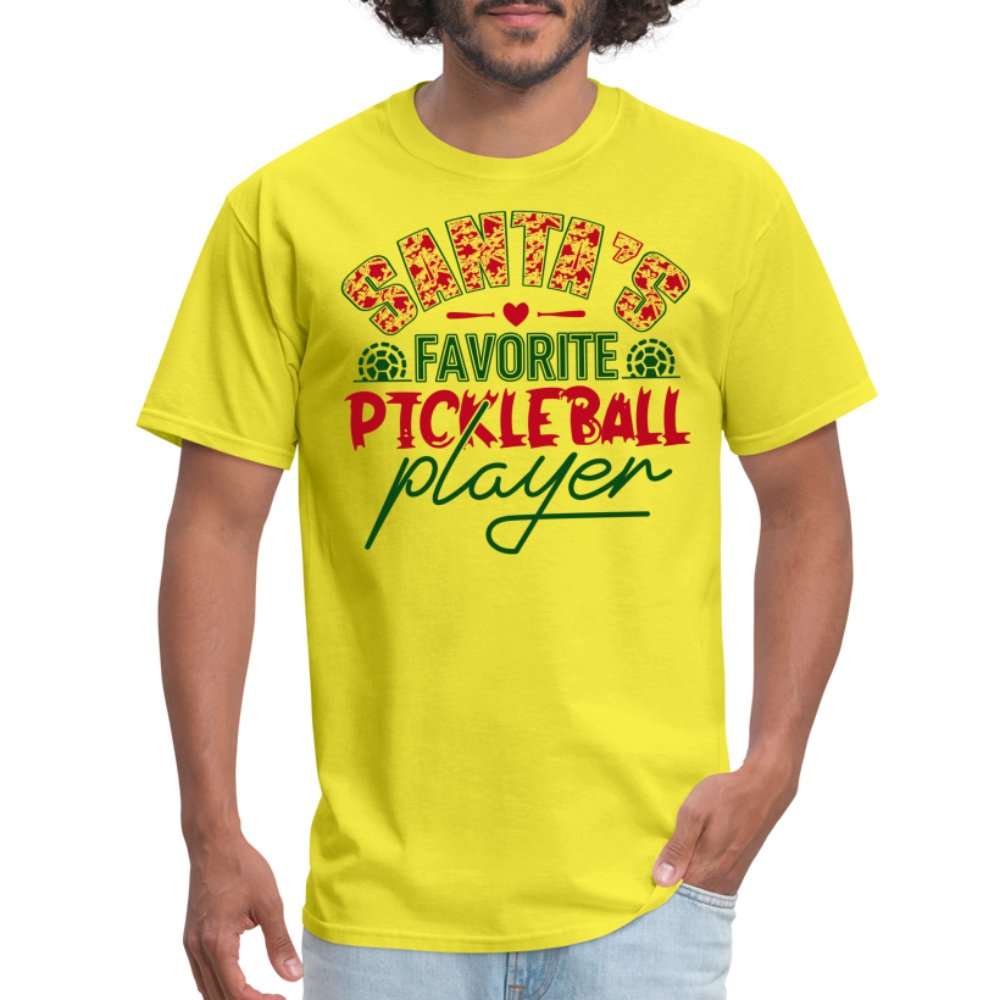 Santa's Favorite Pickleball Player T-Shirt - yellow