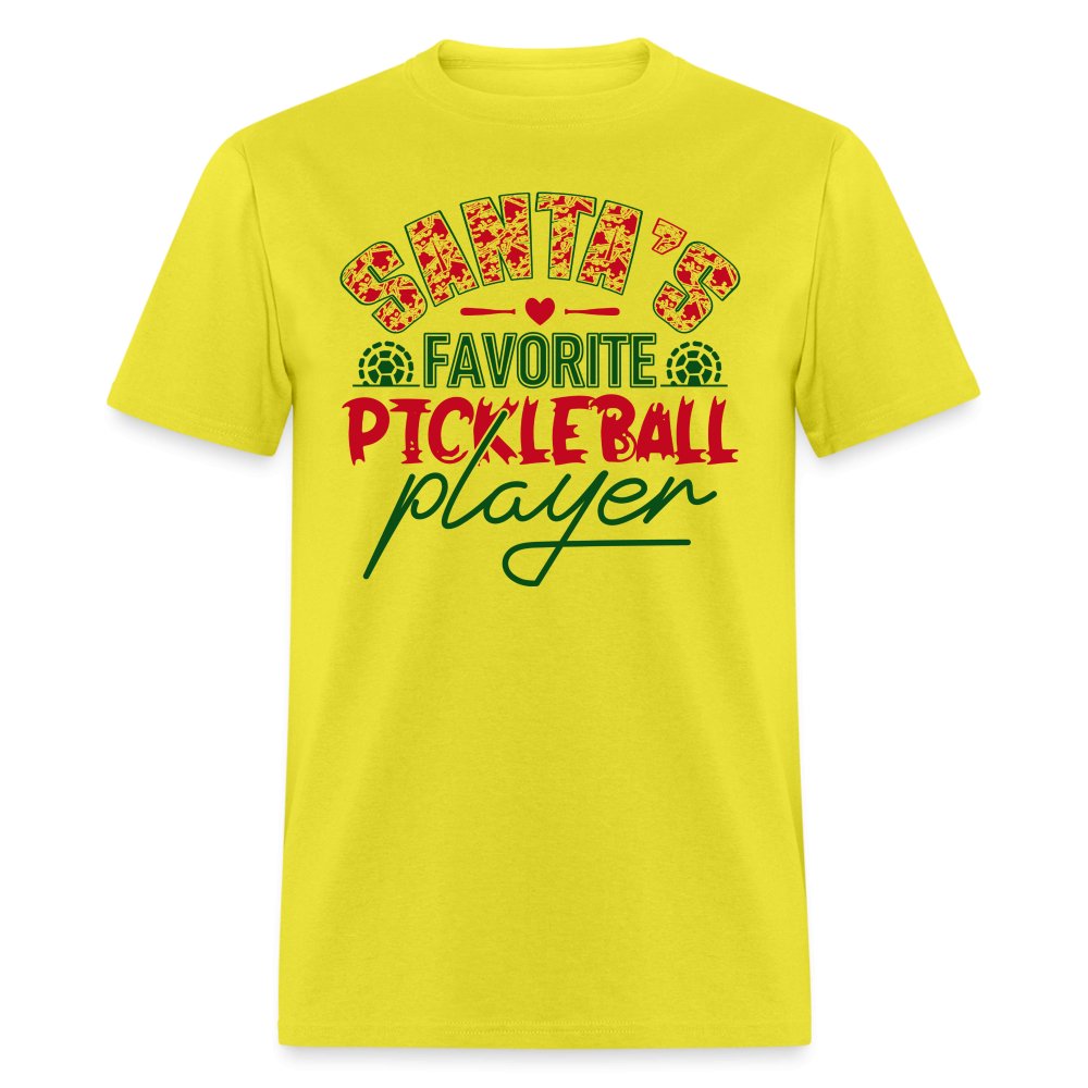 Santa's Favorite Pickleball Player T-Shirt - yellow