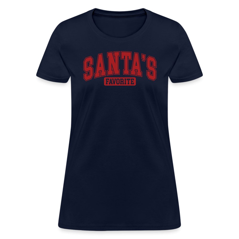 Santa's Favorite Women's Contoured T-Shirt - navy