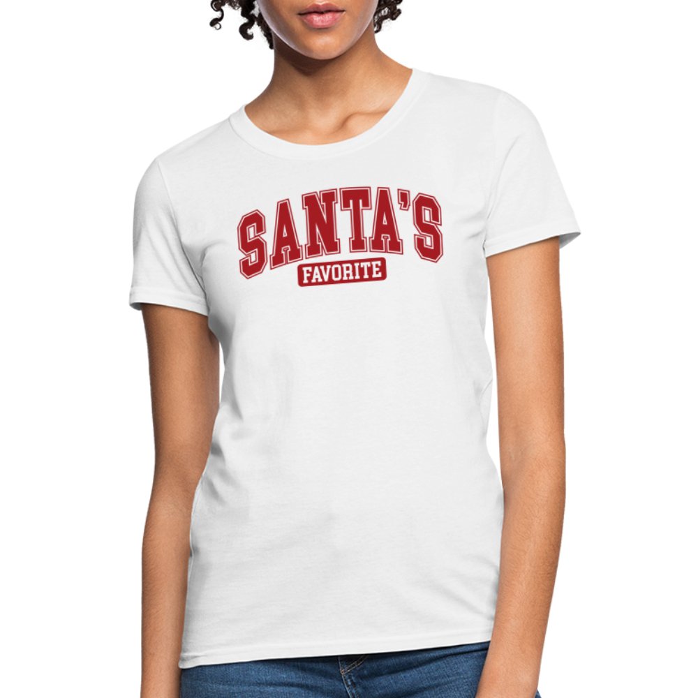 Santa's Favorite Women's Contoured T-Shirt - white