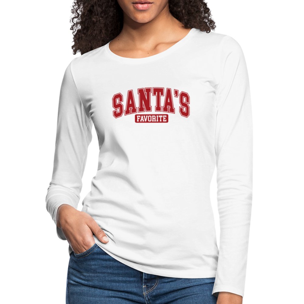 Santa's Favorite Women's Premium Long Sleeve T-Shirt - white