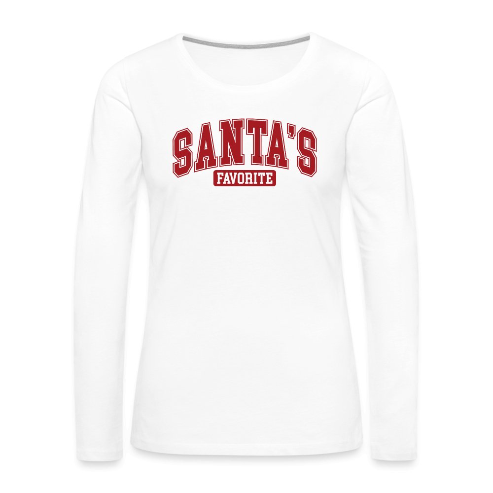 Santa's Favorite Women's Premium Long Sleeve T-Shirt - white