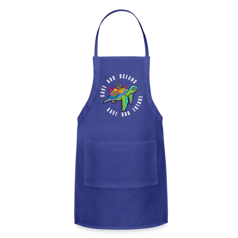 Save Our Oceans Adjustable Apron - royal blue