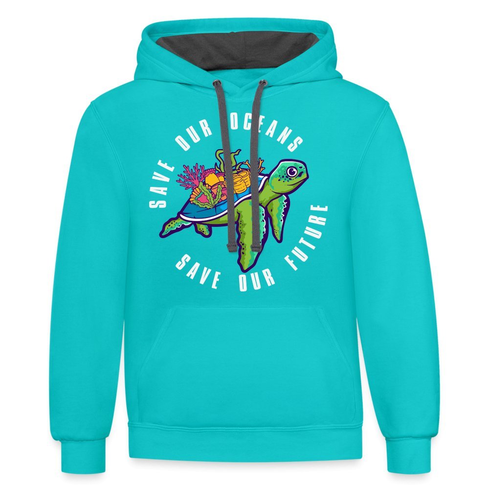 Save Our Oceans Hoodie - scuba blue/asphalt