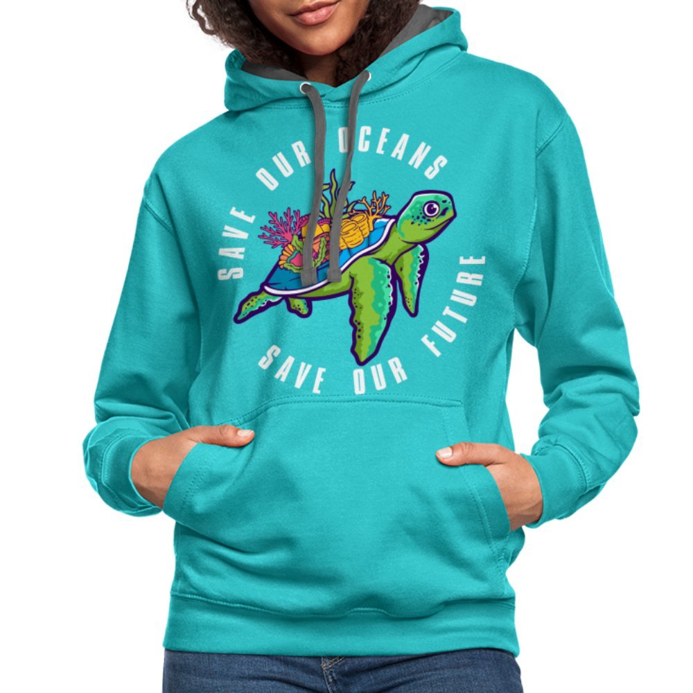 Save Our Oceans Hoodie - scuba blue/asphalt