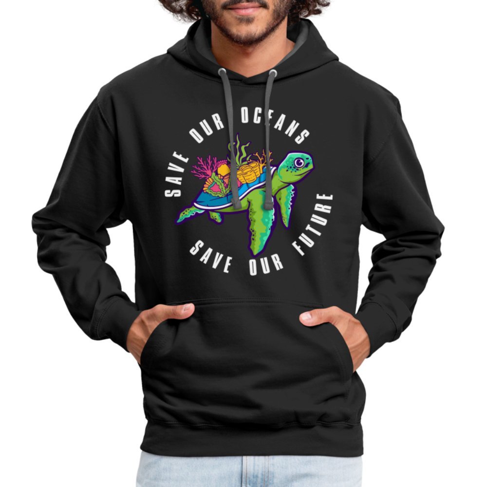 Save Our Oceans Hoodie - scuba blue/asphalt