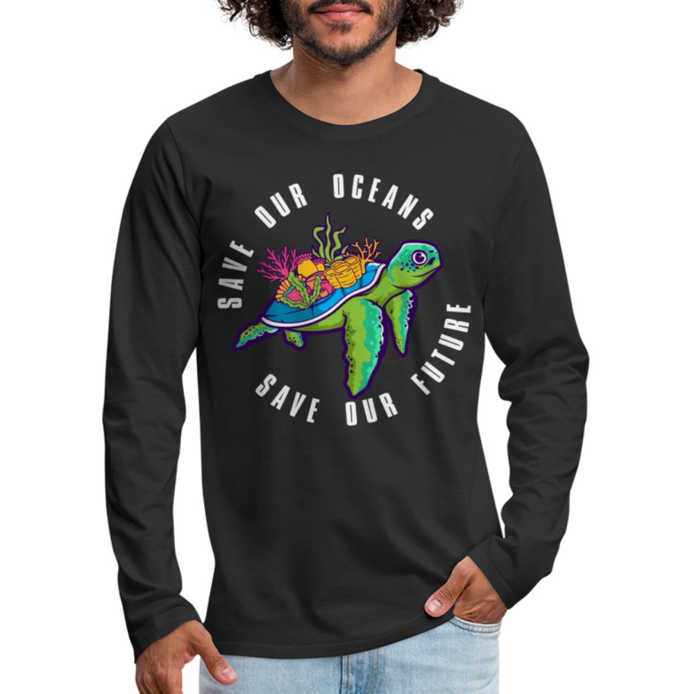 Save Our Oceans Men's Premium Long Sleeve T-Shirt - black