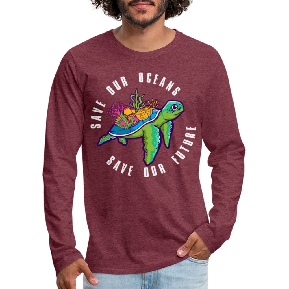 Save Our Oceans Men's Premium Long Sleeve T-Shirt - heather burgundy