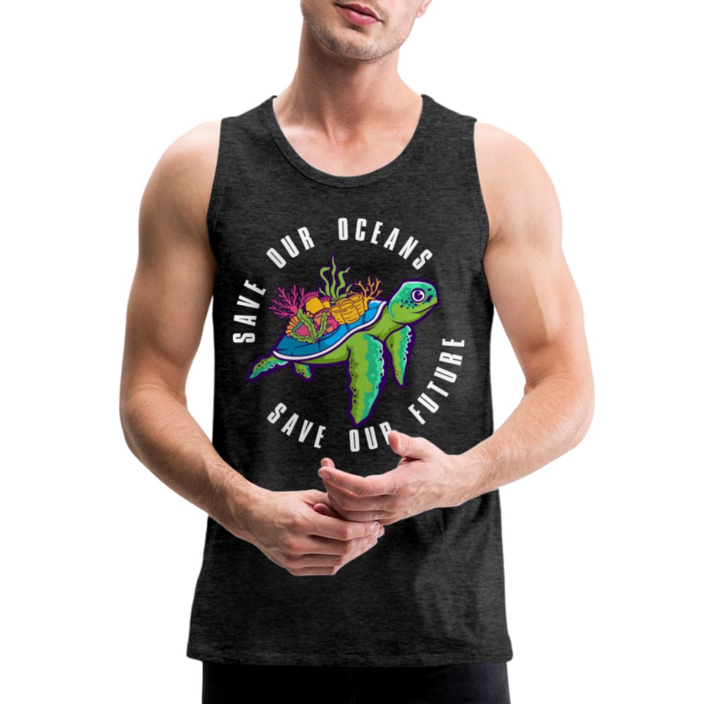 Save Our Oceans Men’s Premium Tank Top - deep navy