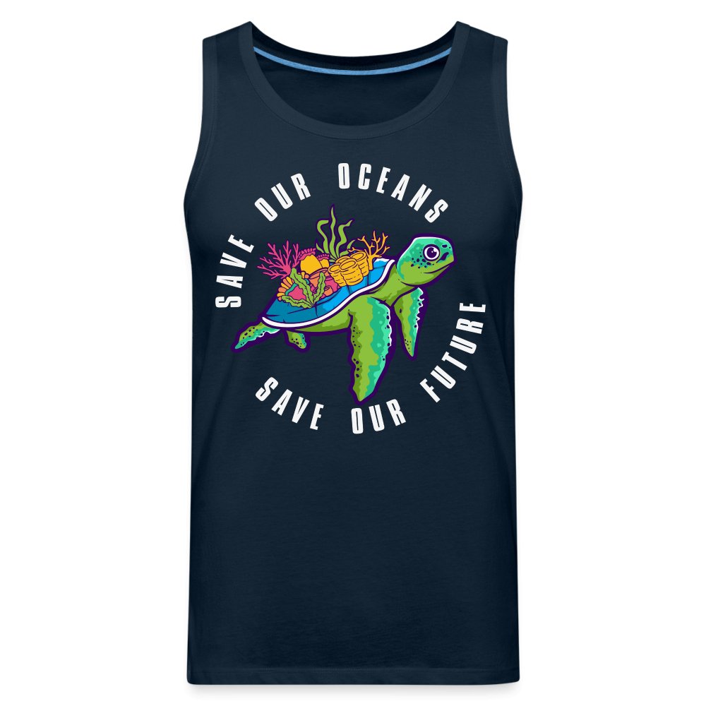 Save Our Oceans Men’s Premium Tank Top - deep navy