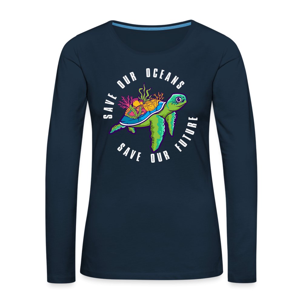 Save Our Oceans Women's Premium Long Sleeve T-Shirt - deep navy