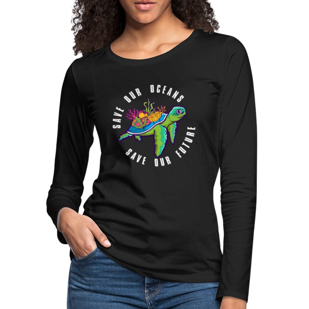 Save Our Oceans Women's Premium Long Sleeve T-Shirt - deep navy