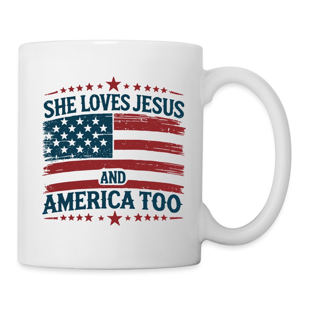 She Loves Jesus and America Too Coffee Mug - One Size