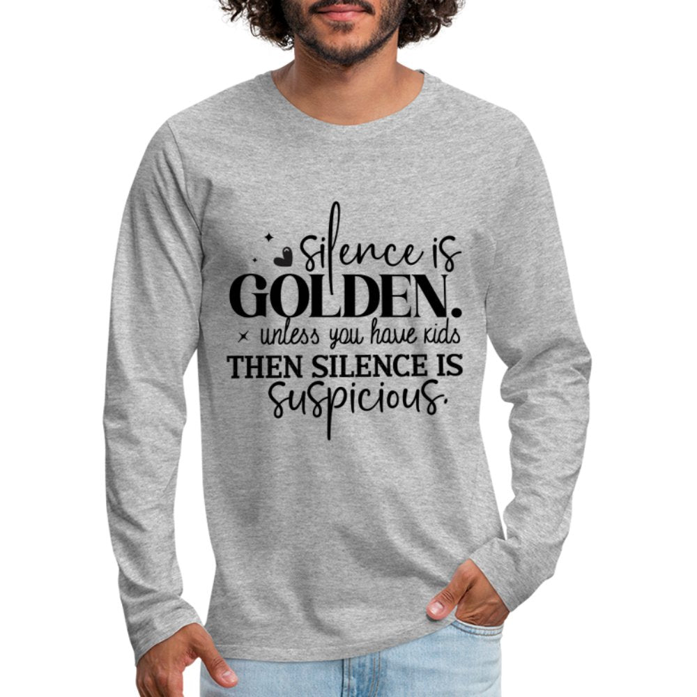 Silence is Golden Unless You Have Kids Men's Premium Long Sleeve T-Shirt - red