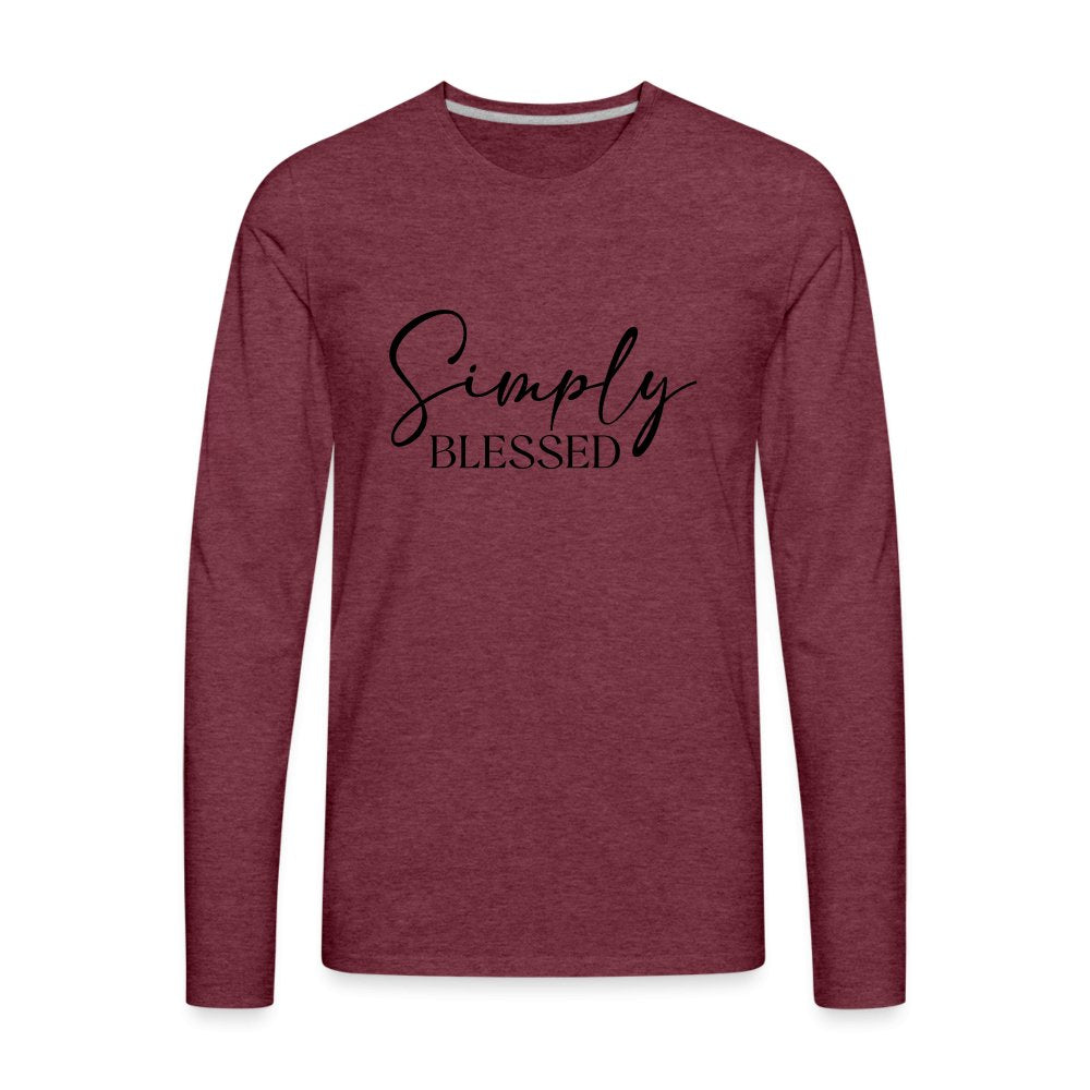 Simply Blessed Men's Premium Long Sleeve T-Shirt - heather burgundy