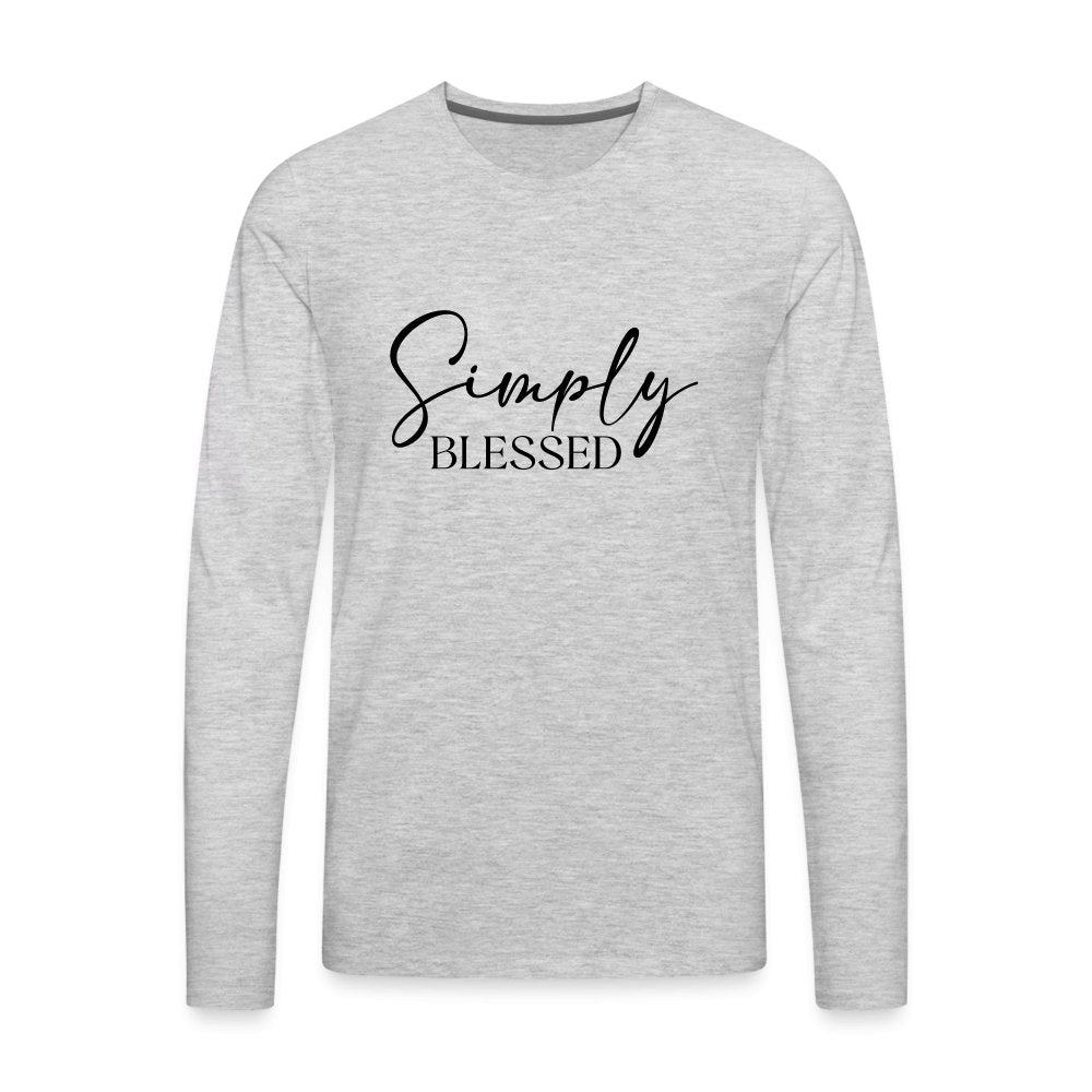 Simply Blessed Men's Premium Long Sleeve T-Shirt - heather gray