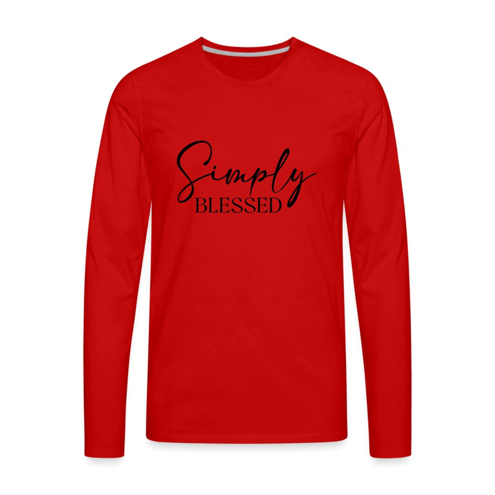 Simply Blessed Men's Premium Long Sleeve T-Shirt - red