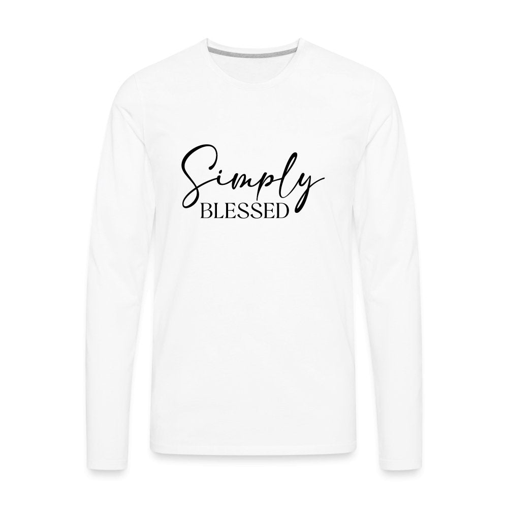 Simply Blessed Men's Premium Long Sleeve T-Shirt - white