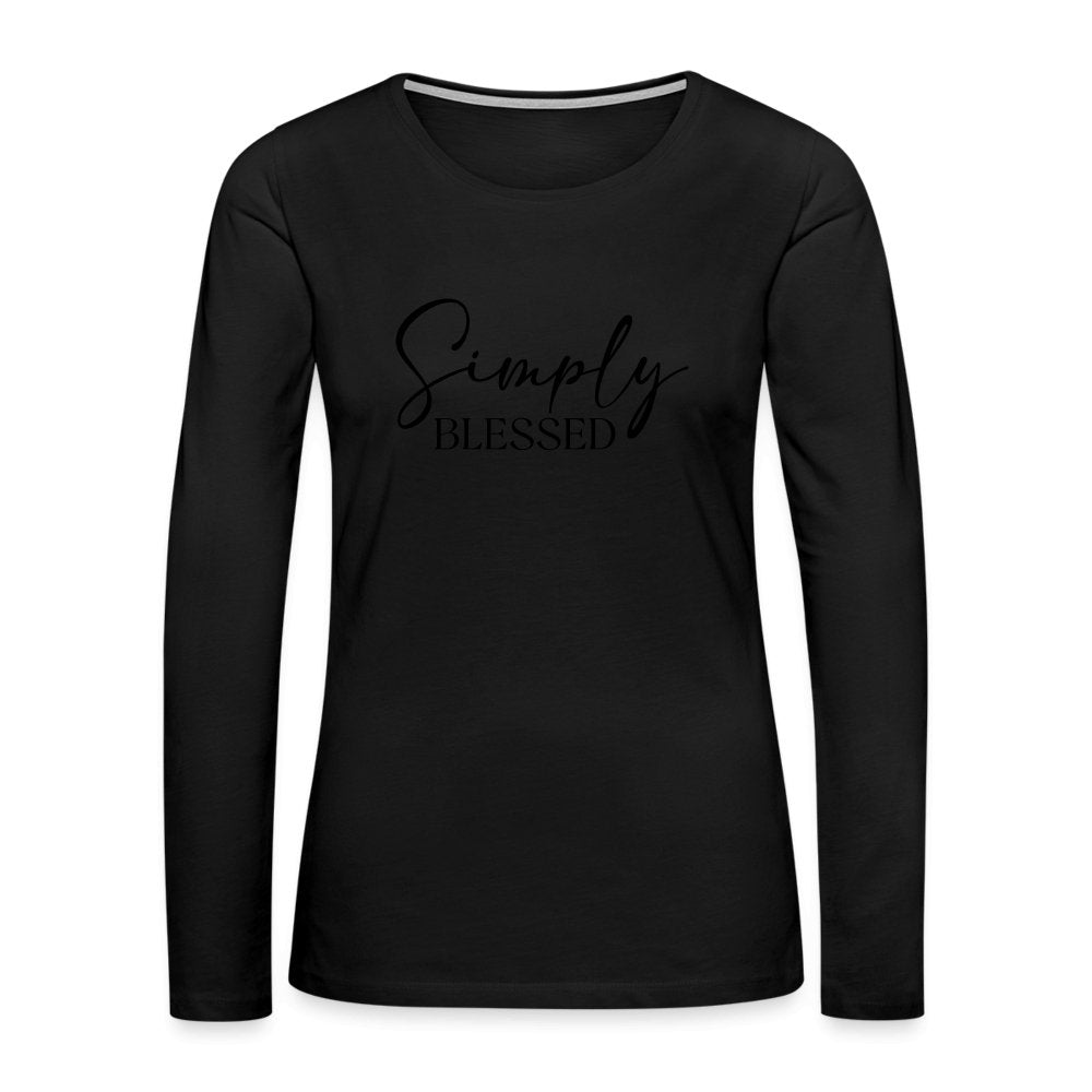 Simply Blessed Women's Premium Long Sleeve T-Shirt - black