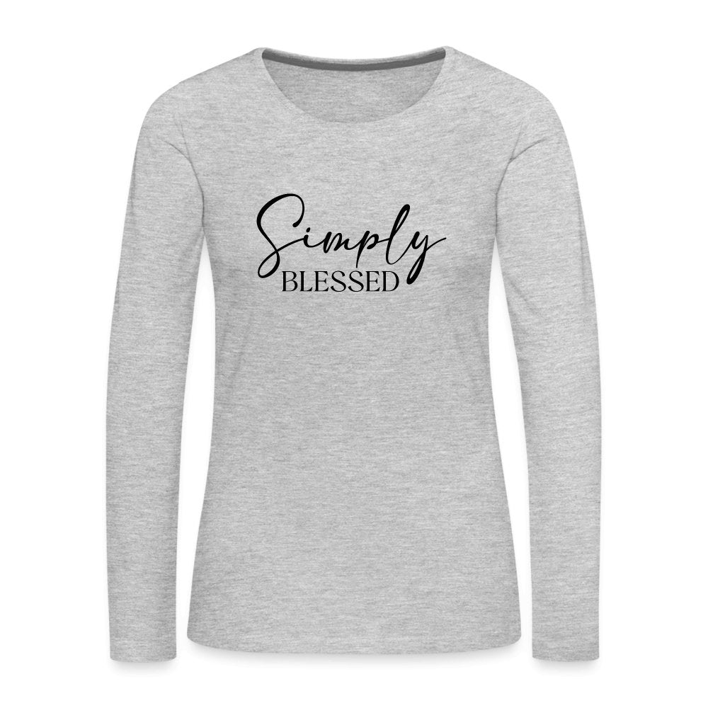 Simply Blessed Women's Premium Long Sleeve T-Shirt - heather gray