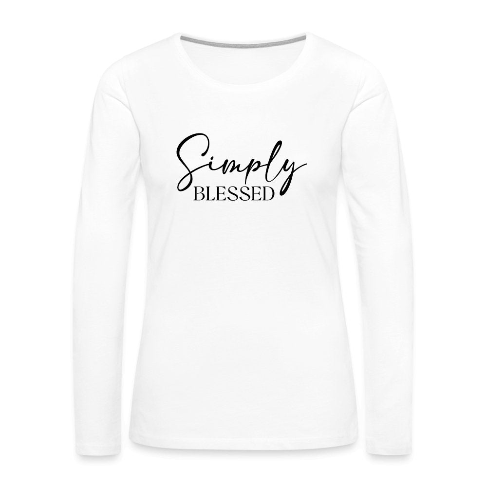 Simply Blessed Women's Premium Long Sleeve T-Shirt - white